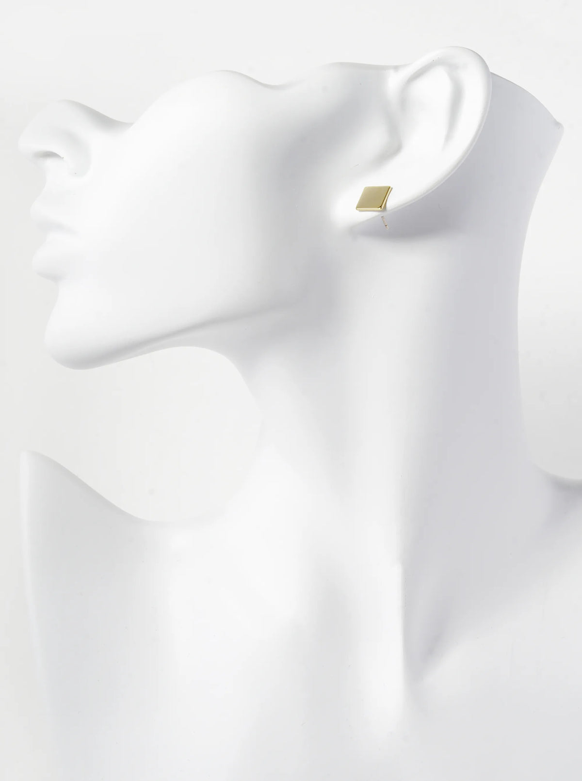 18K Gold Dipped Minimalist 8mm Brass Flat Square Sterling Silver Post Stud Earrings