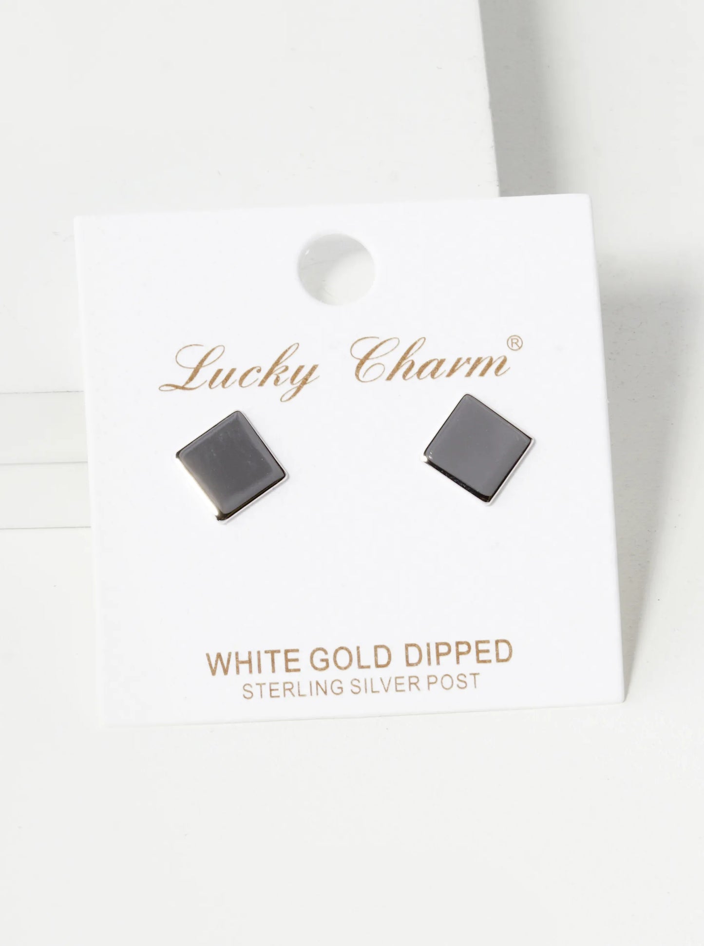 18K Gold Dipped Minimalist 8mm Brass Flat Square Sterling Silver Post Stud Earrings