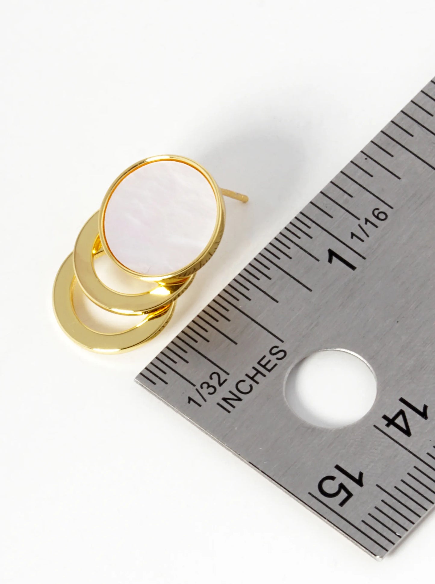 18K-Gold-Dipped Mother Of Pearl Dangle Post Earrings