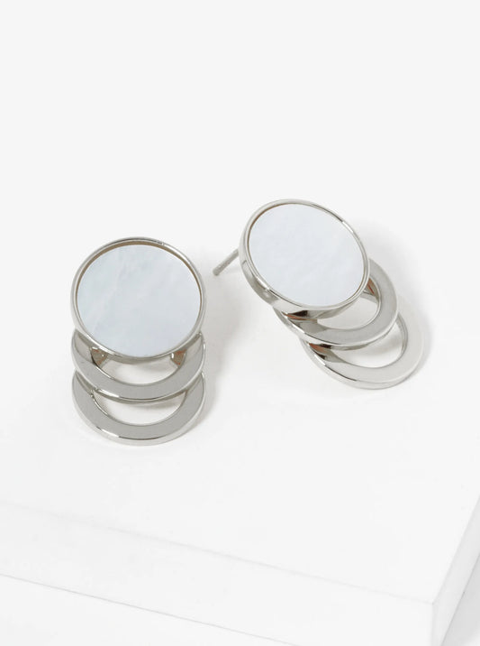 18K-Gold-Dipped Mother Of Pearl Dangle Post Earrings
