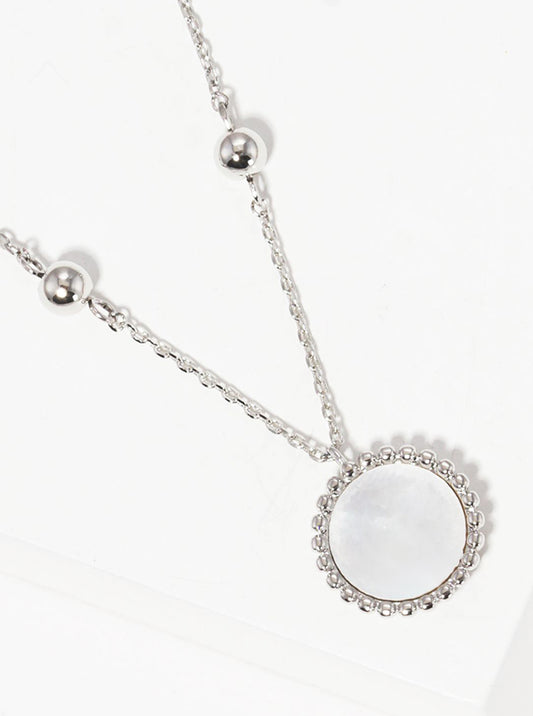 18K Gold Dipped Mother Of Pearl Pendant Necklace