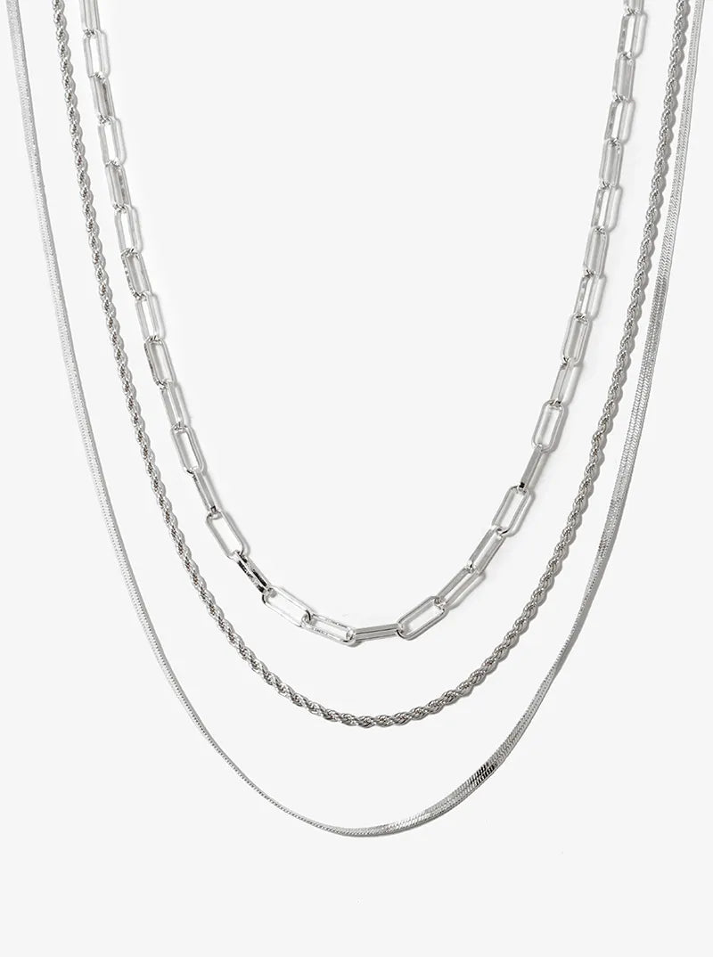 18K Gold Dipped Multi Chain Layered Necklace