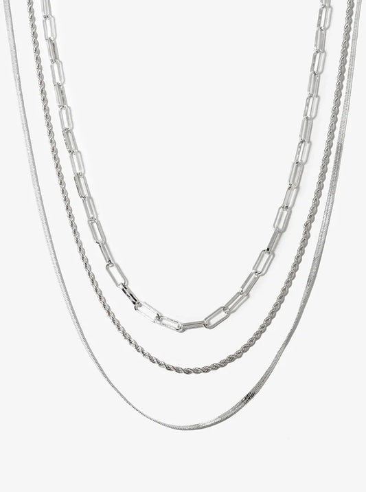 18K Gold Dipped Multi Chain Layered Necklace