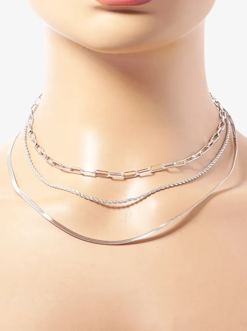 18K Gold Dipped Multi Chain Layered Necklace