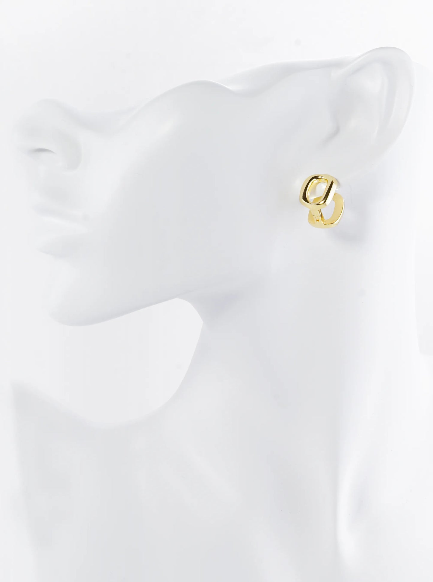 18K Gold Dipped O Shaped Polished 12mm Huggie Earrings