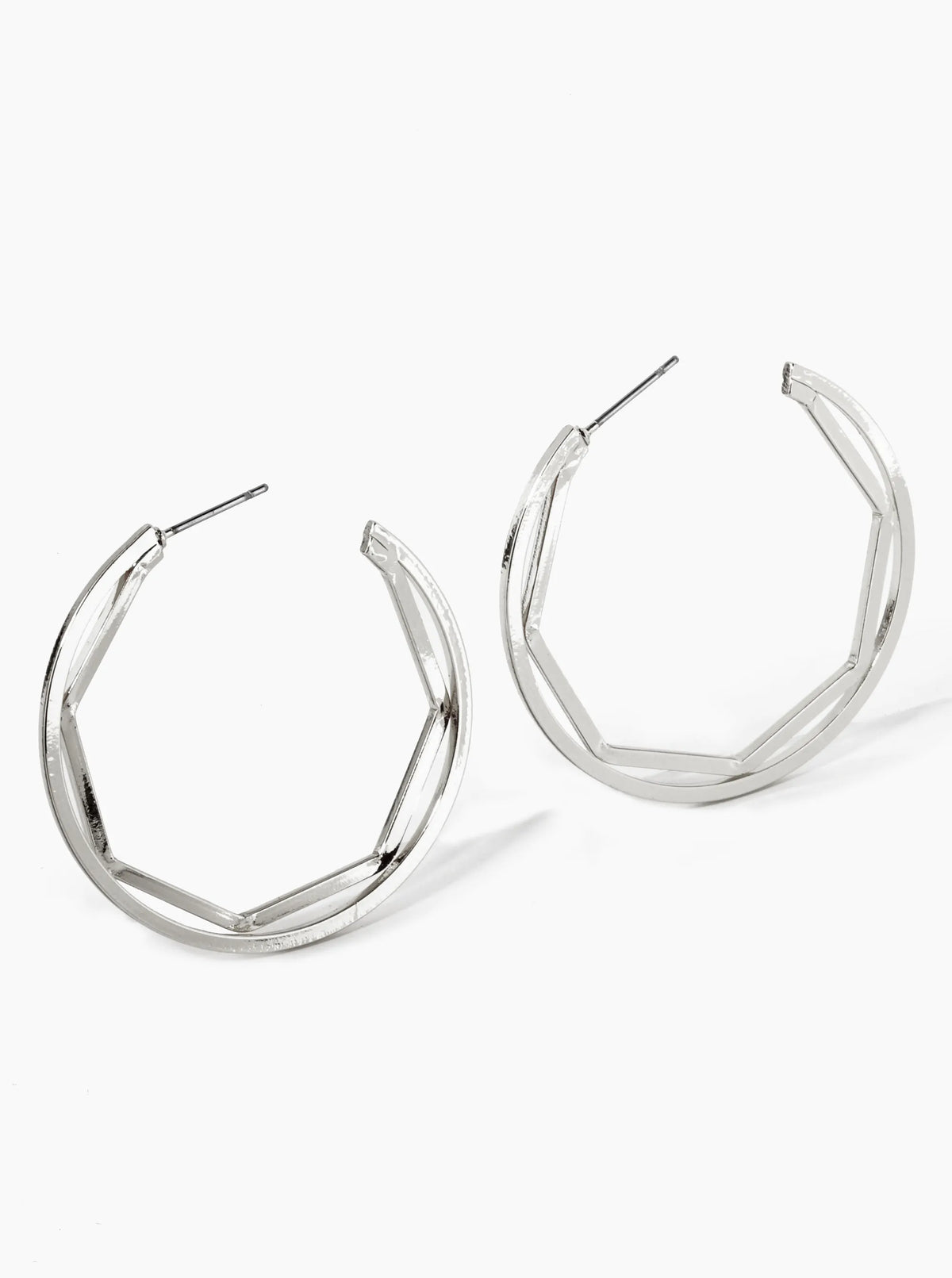 18K Gold Dipped Octagon In Circle 40mm Hoop Earrings