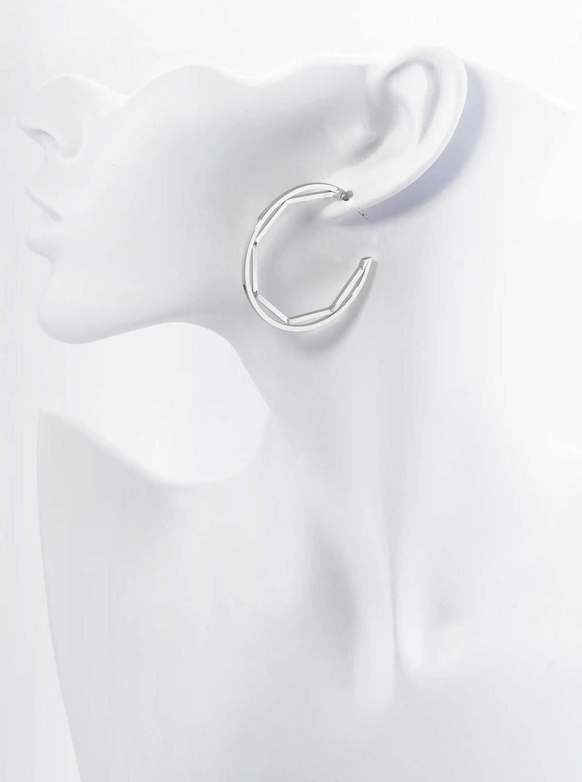 18K Gold Dipped Octagon In Circle 40mm Hoop Earrings