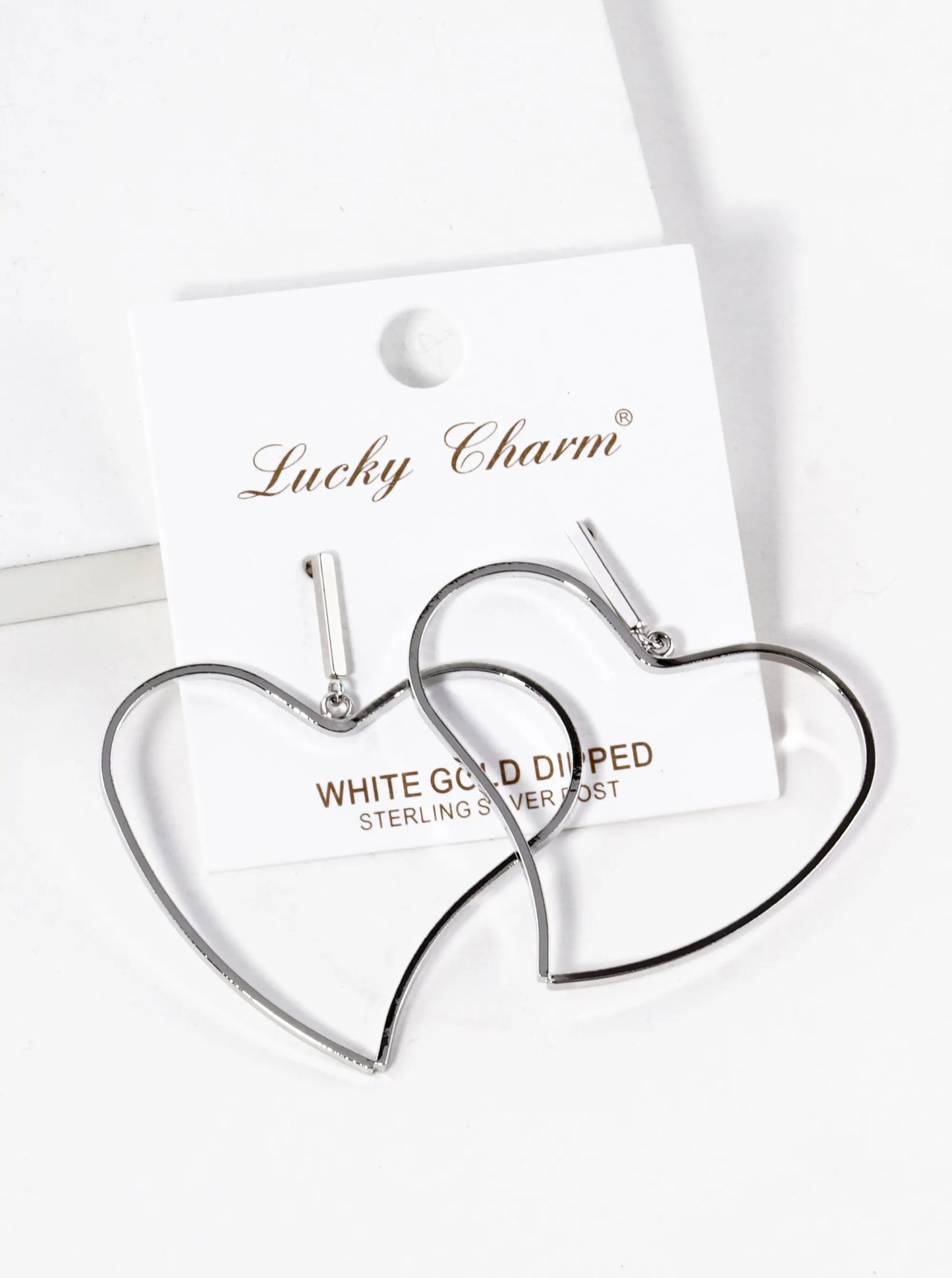 18K Gold Dipped Organic Wire Heart Drop Lightweight Post Earrings