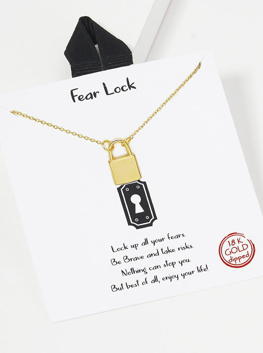 18K Gold Dipped Padlock Pendant Necklace