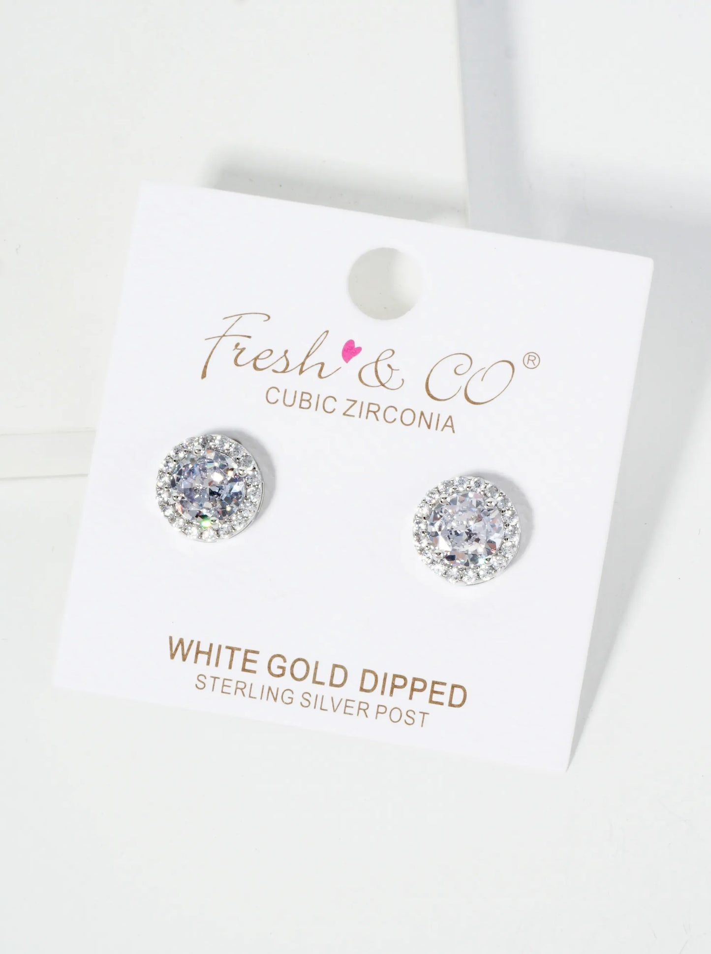 18K Gold Dipped Pave Set CZ 4-Prong 7mm Stone Stud Earrings