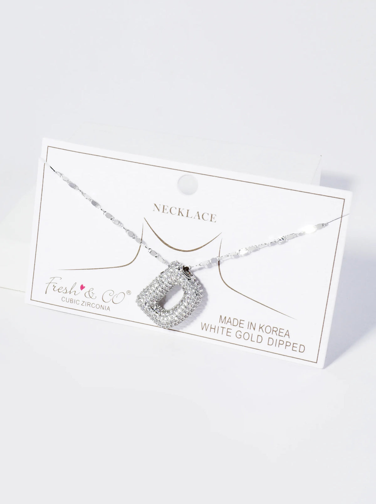 18K Gold Dipped Pave Set CZ Bubble Initial Pendant Necklace