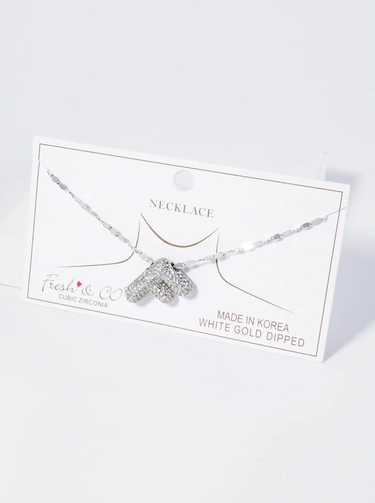 18K Gold Dipped Pave Set CZ Bubble Initial Pendant Necklace
