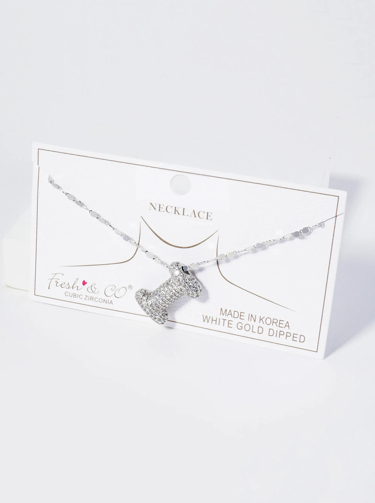 18K Gold Dipped Pave Set CZ Bubble Initial Pendant Necklace