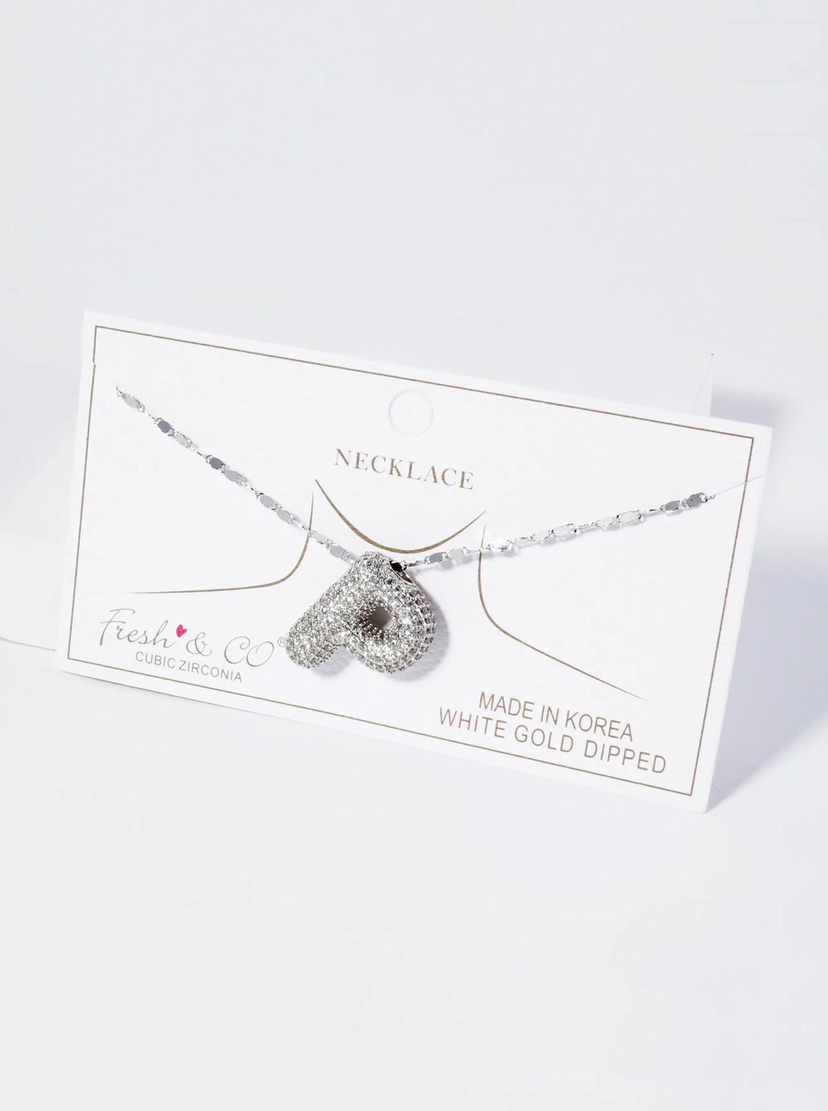 18K Gold Dipped Pave Set CZ Bubble Initial Pendant Necklace