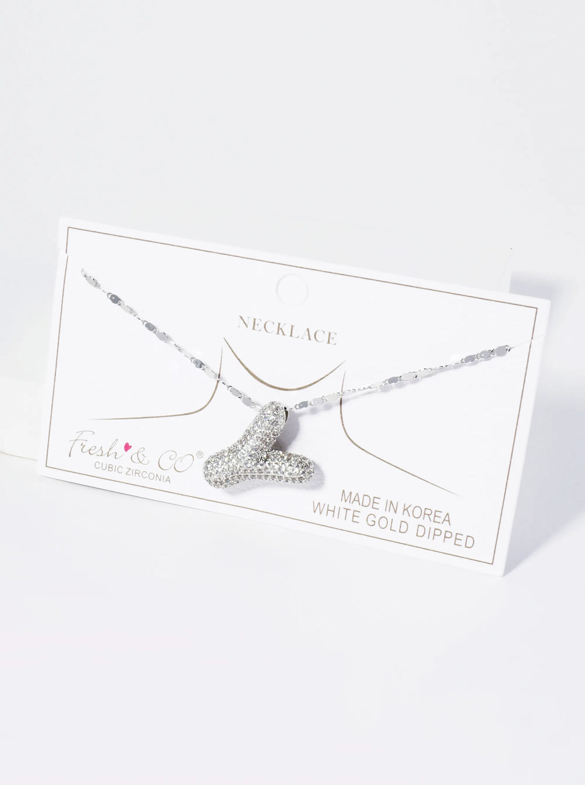 18K Gold Dipped Pave Set CZ Bubble Initial Pendant Necklace