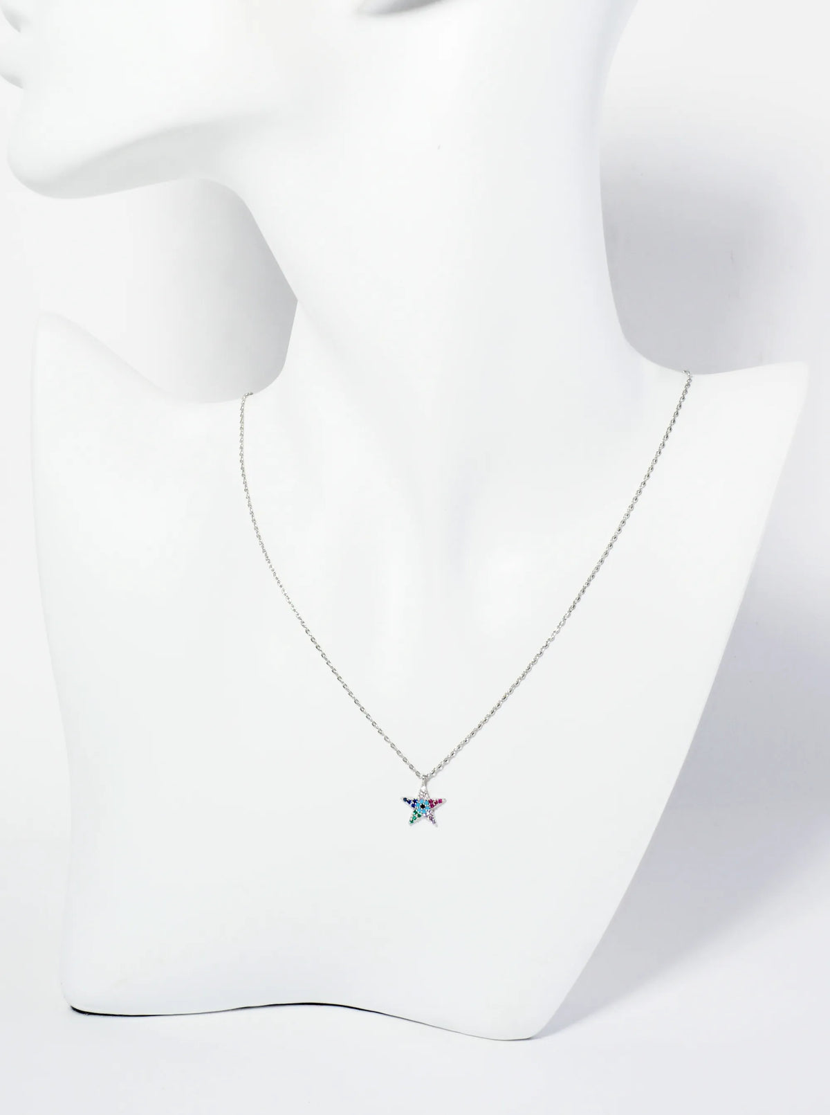 18K Gold Dipped Pave Set CZ Evil Eye Star Pendant Necklace