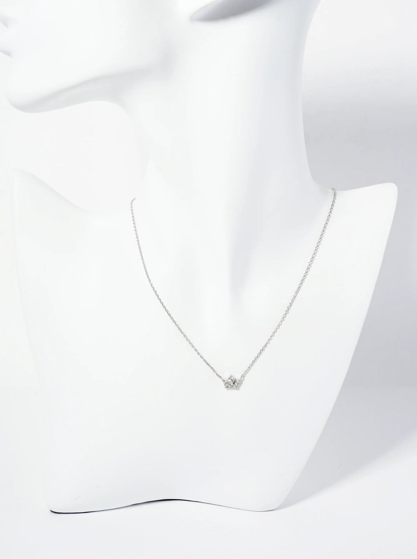 18K Gold Dipped Pave Set CZ Mini Crown Pendant Necklace
