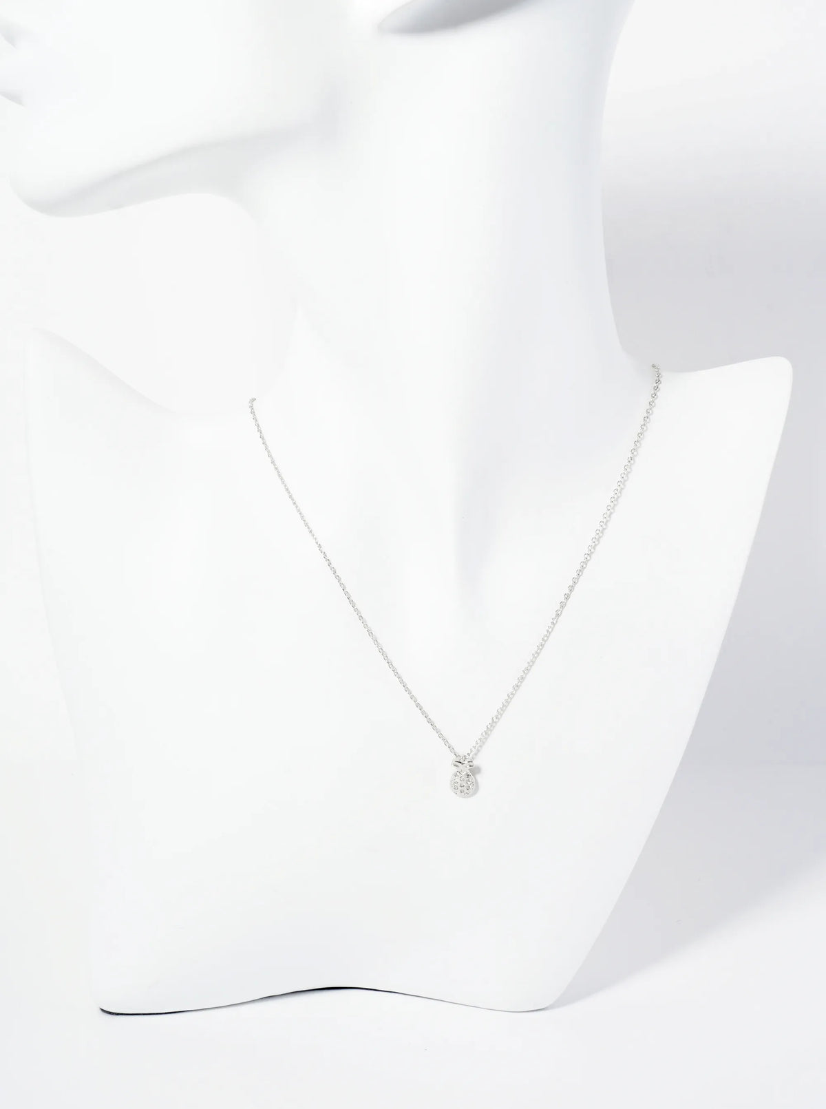18K Gold Dipped Pave Set CZ Pineapple Pendant Necklace