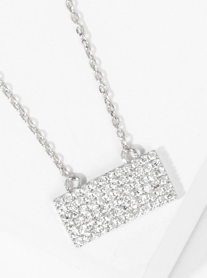 18K Gold Dipped CZ Pave Delicate Cactus Pendant Necklace