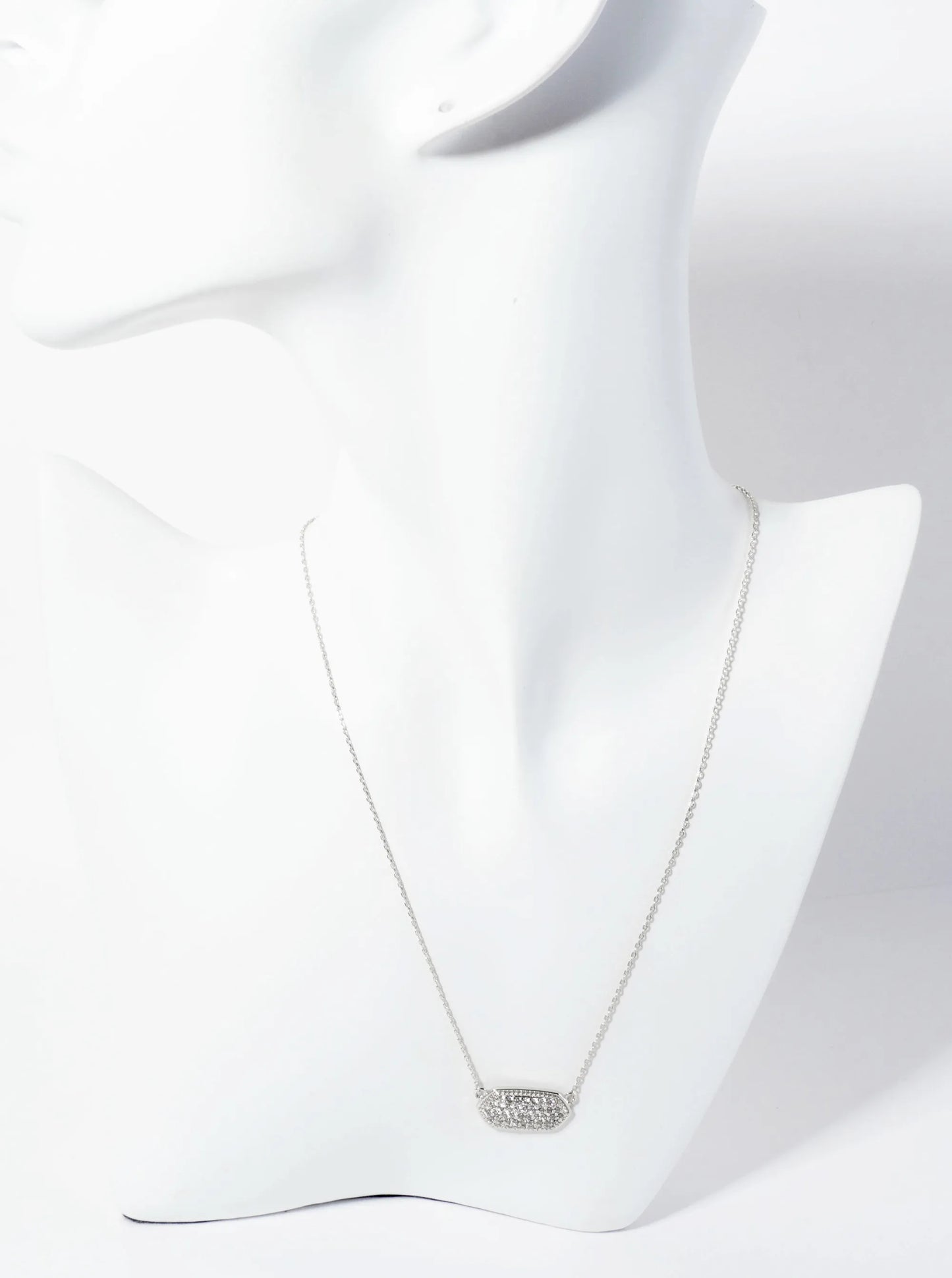 18K Gold Dipped Pave Set CZ Rounded Hexagon Pendant Necklace