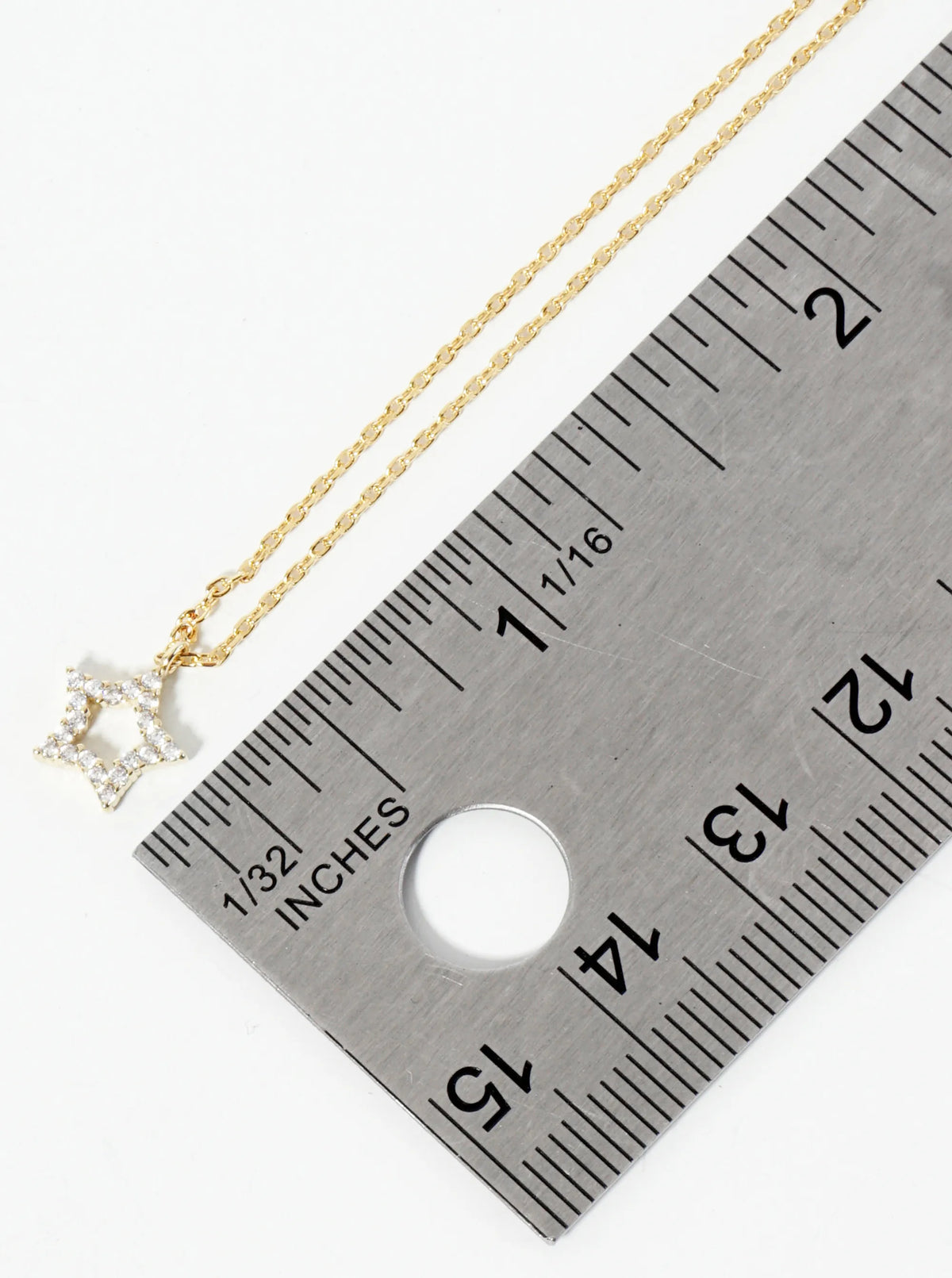 18K Gold Dipped Pave Set CZ Star Pendant Necklace