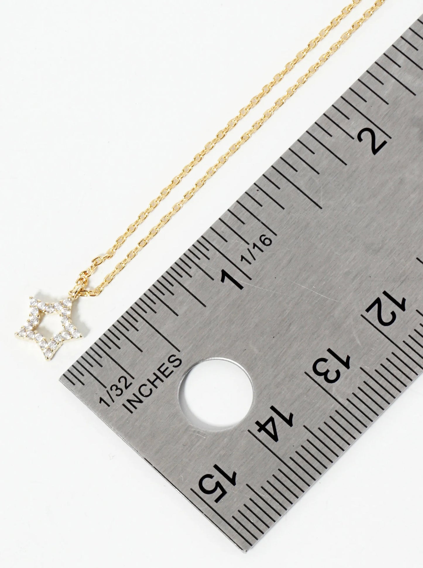 18K Gold Dipped Pave Set CZ Star Pendant Necklace