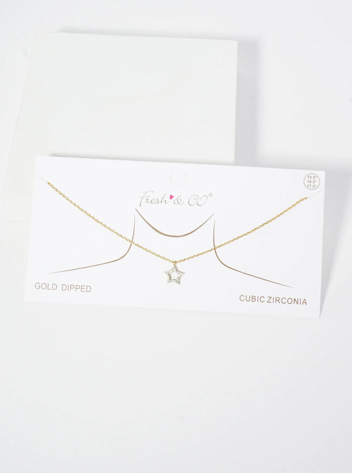 18K Gold Dipped Pave Set CZ Star Pendant Necklace