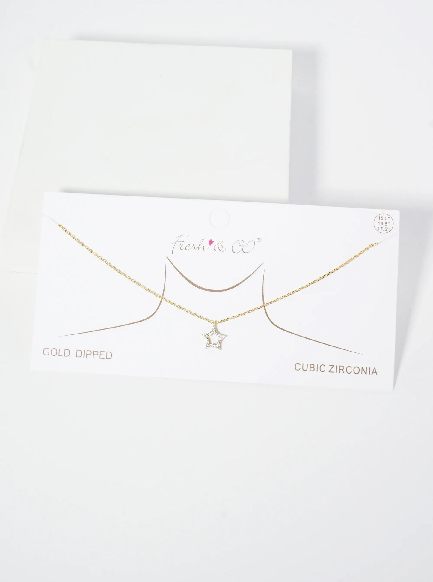 18K Gold Dipped Pave Set CZ Star Pendant Necklace