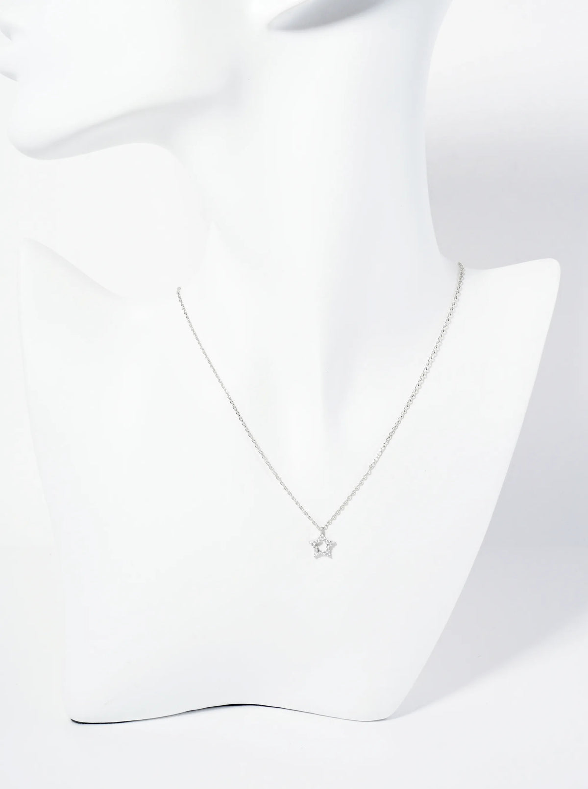 18K Gold Dipped Pave Set CZ Star Pendant Necklace