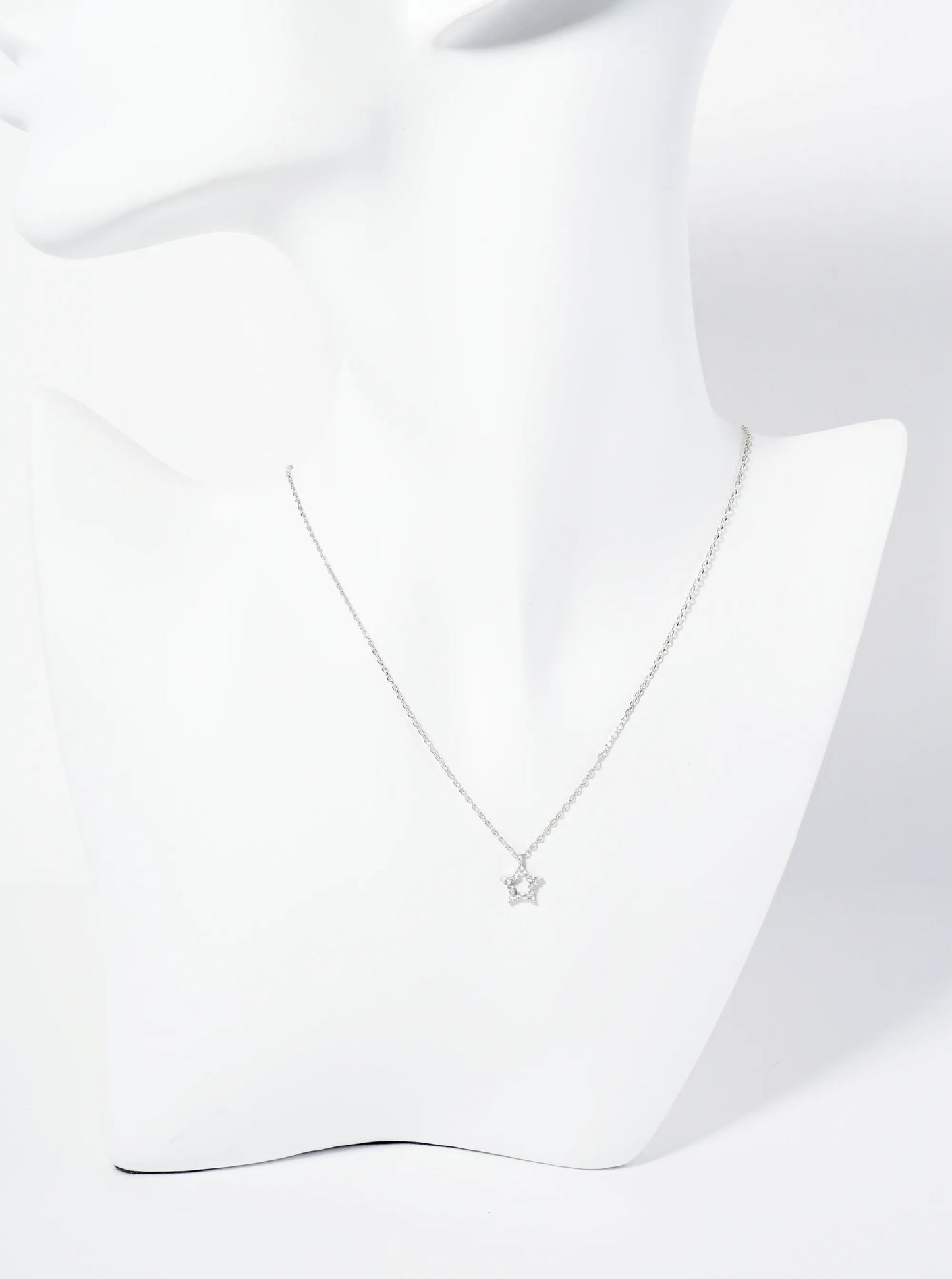 18K Gold Dipped Pave Set CZ Star Pendant Necklace