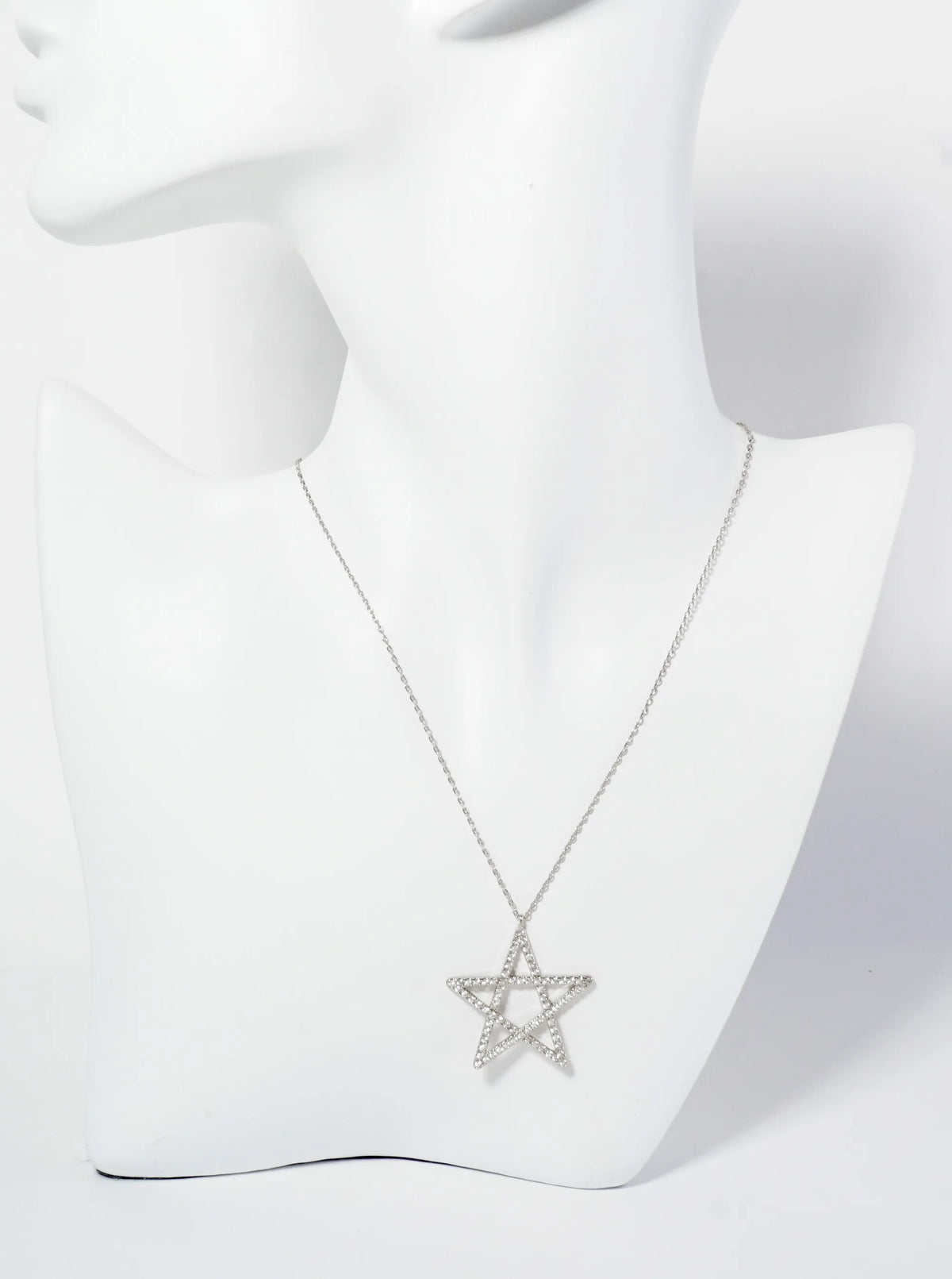 18K Gold Dipped Pave Set CZ Star Pendant Necklace