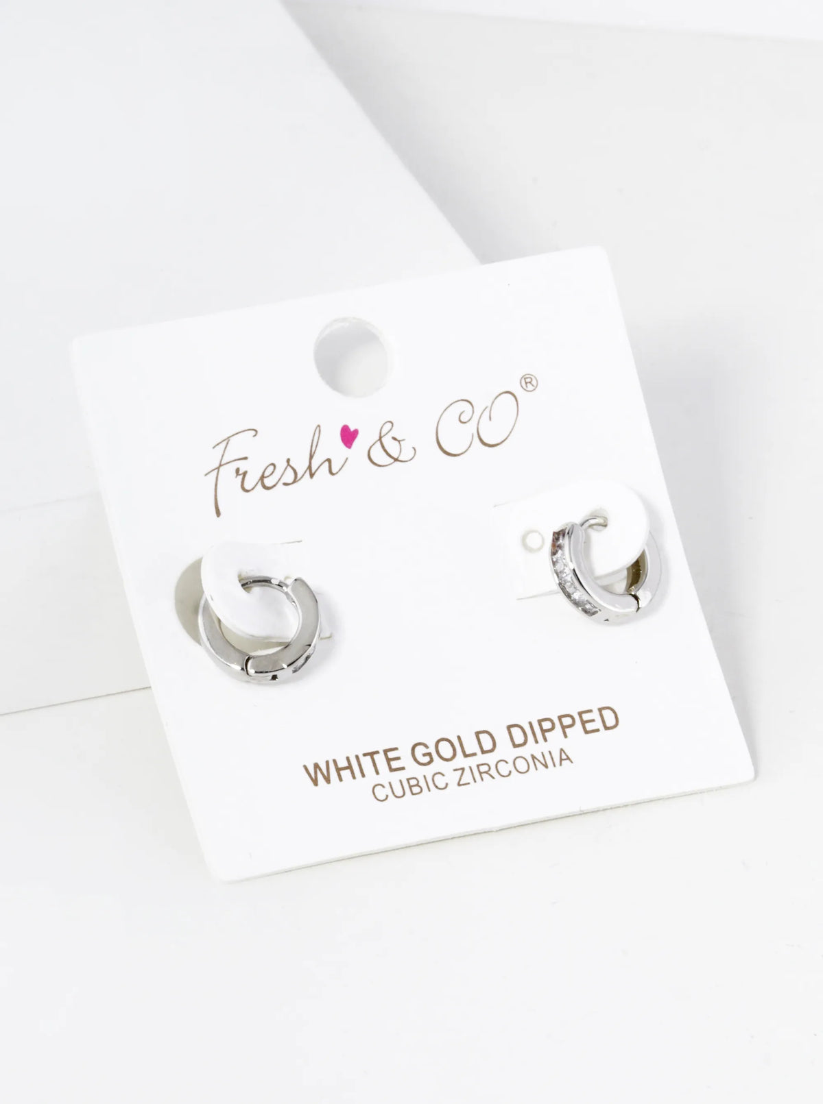 18K Gold Dipped Pave Set Cubic Zirconia 10mm Huggie Hoop Earrings