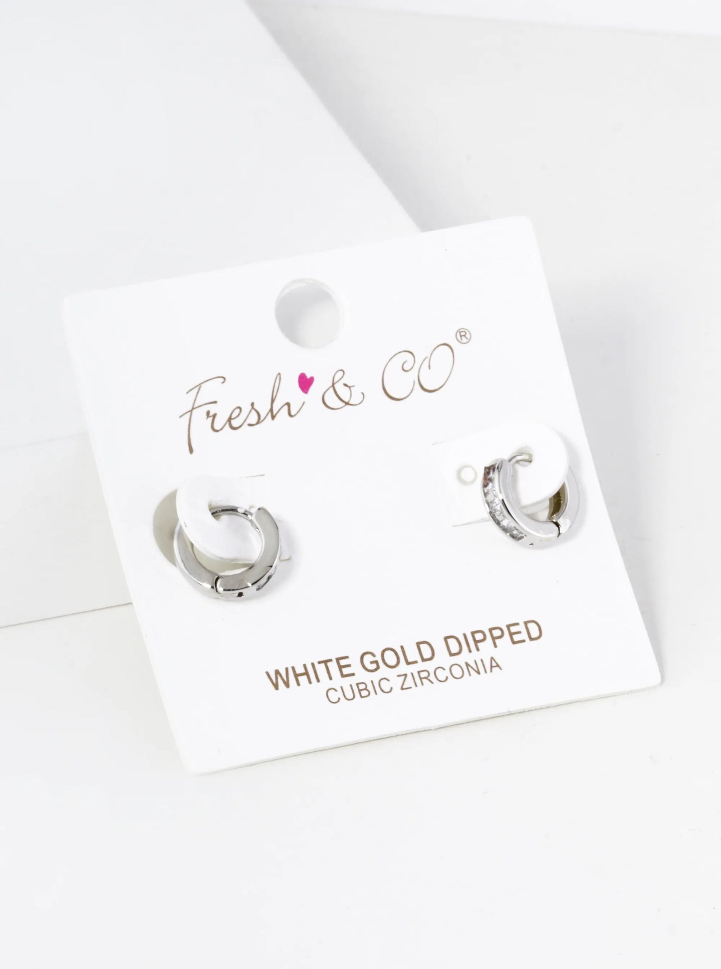 18K Gold Dipped Pave Set Cubic Zirconia 10mm Huggie Hoop Earrings
