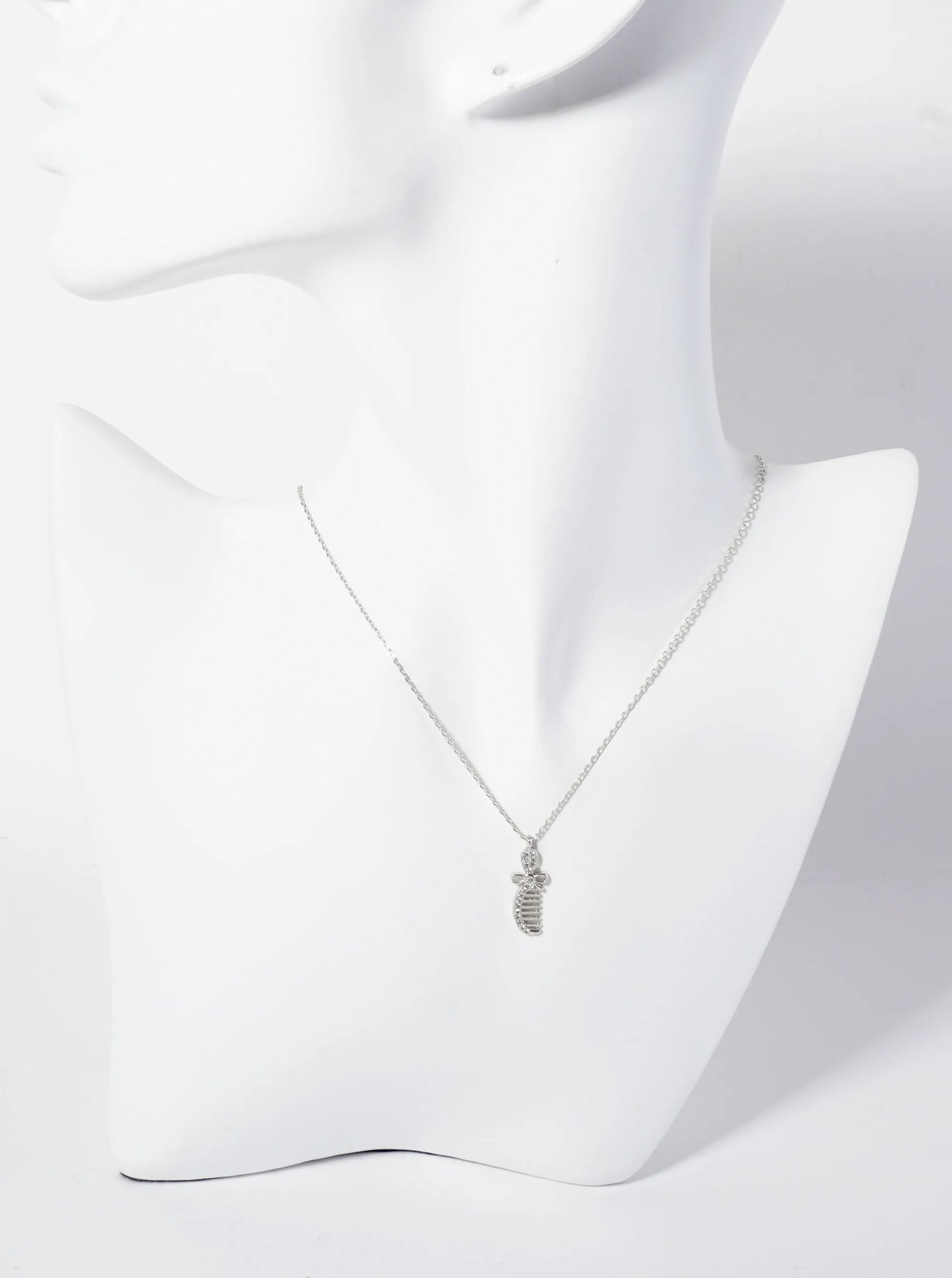 18K-Gold-Dipped Pave-Set Cubic-Zirconia Comb Pendant Necklace