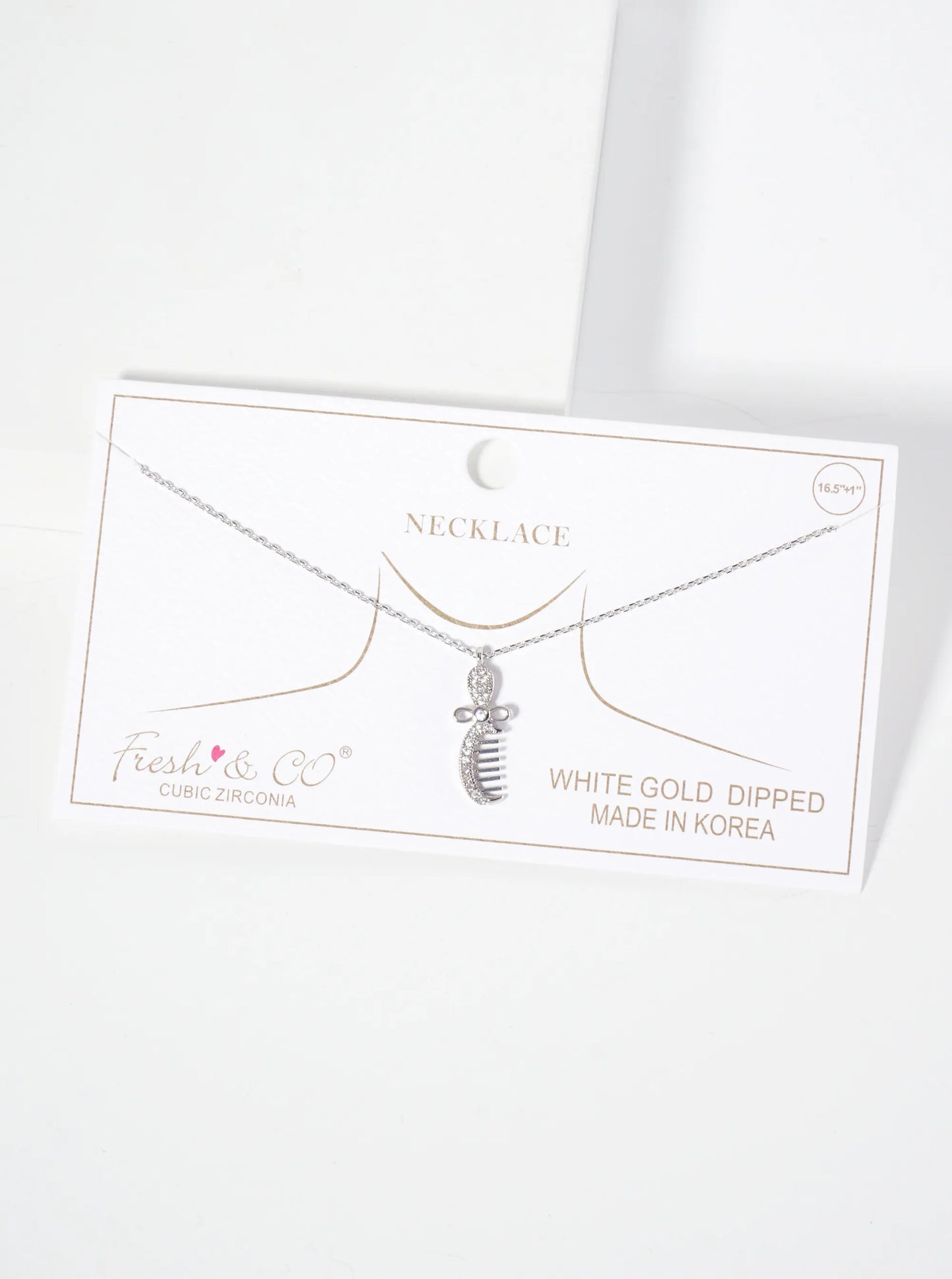 18K-Gold-Dipped Pave-Set Cubic-Zirconia Comb Pendant Necklace