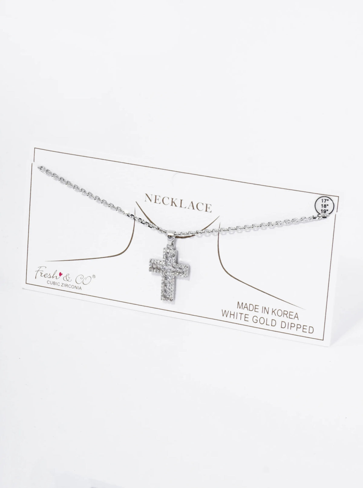 18K Gold Dipped Pave Set Cubic Zirconia Cross Pendant Necklace