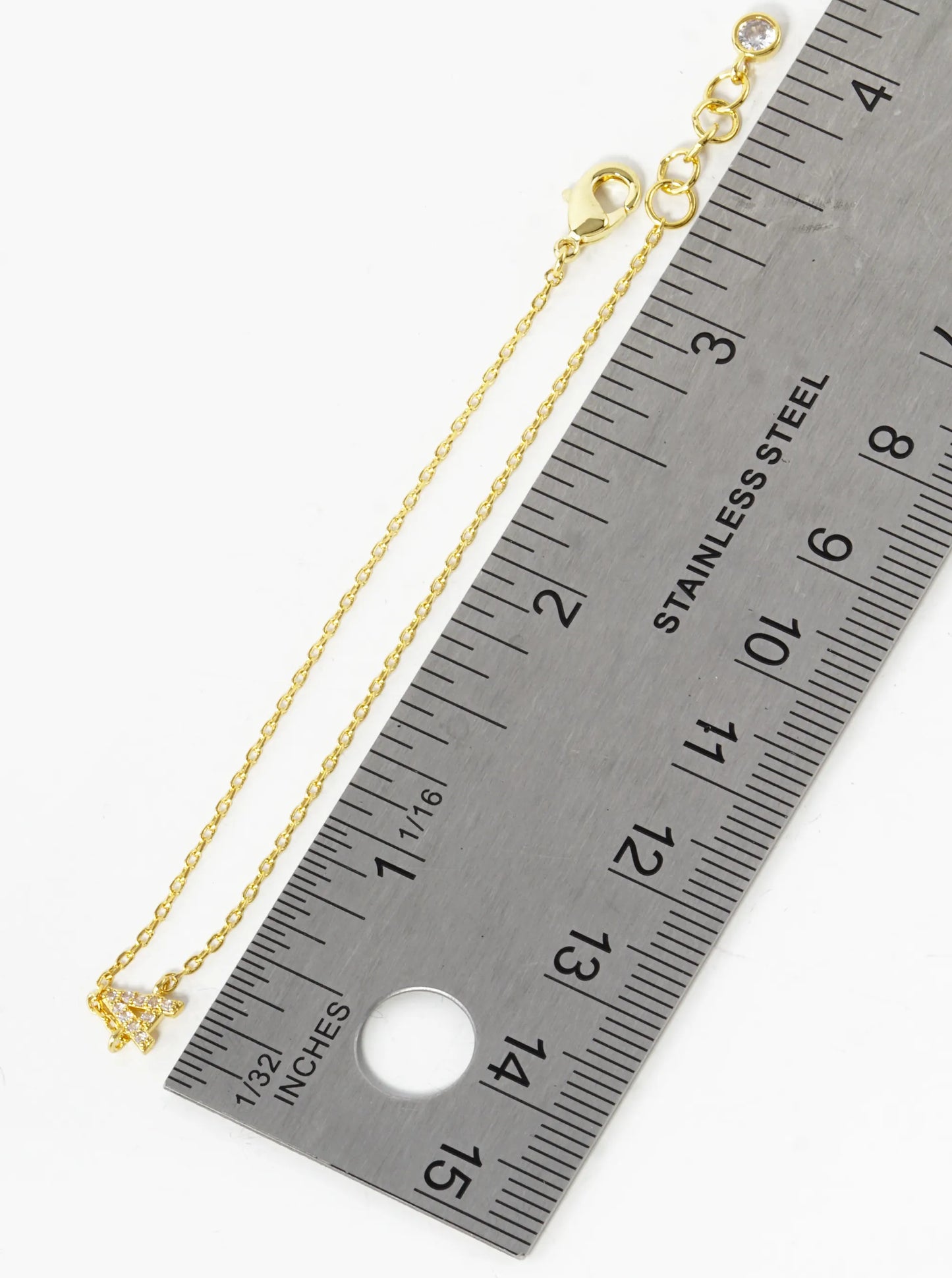 18K Gold Dipped Pave Set Cubic Zirconia Initial Bracelet