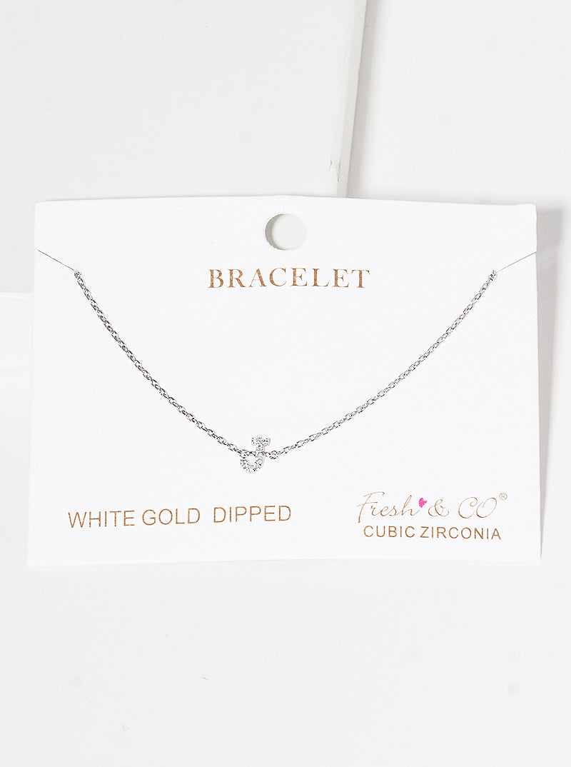 18K Gold Dipped Pave Set Cubic Zirconia Initial Bracelet