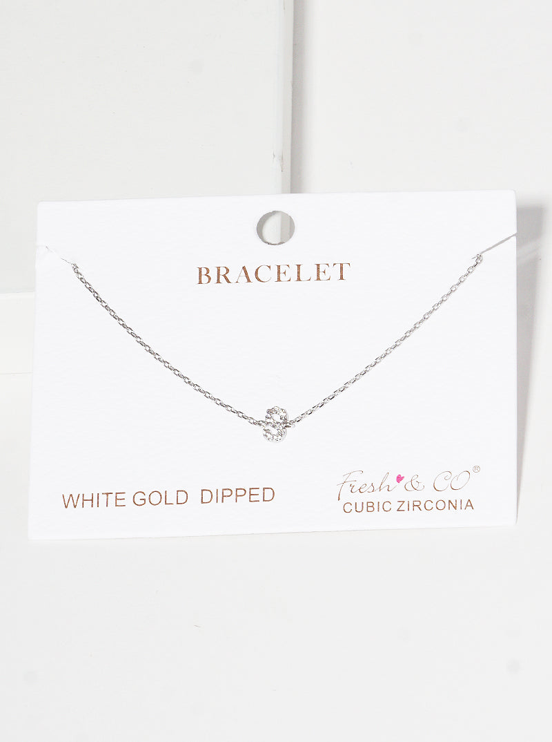 18K Gold Dipped Pave Set Cubic Zirconia Initial Bracelet