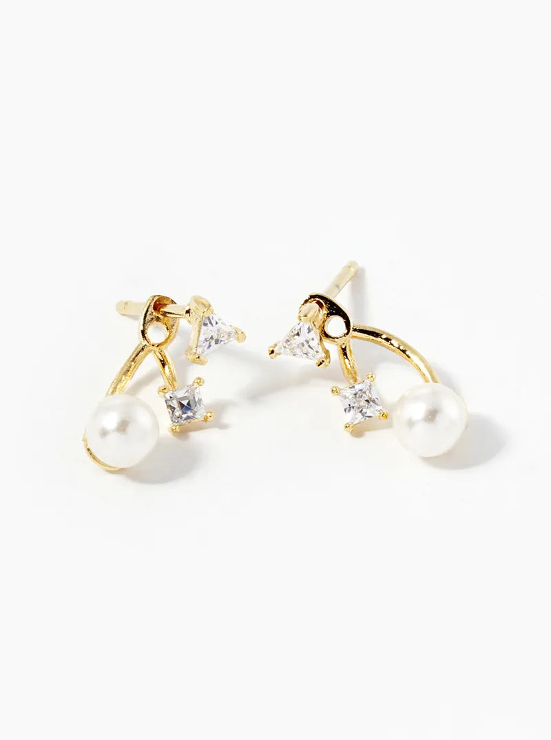 18K-Gold-Dipped Pearl Drop Earring Jackets