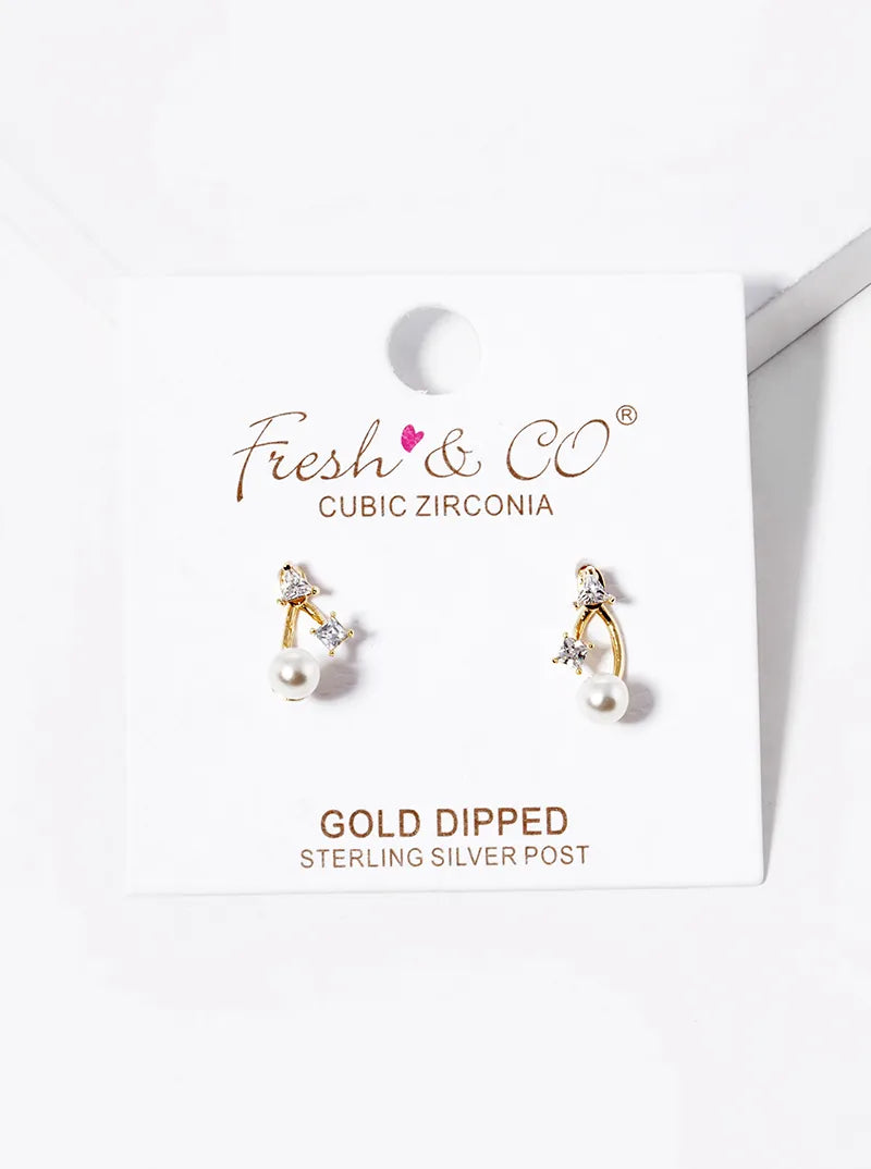 18K-Gold-Dipped Pearl Drop Earring Jackets