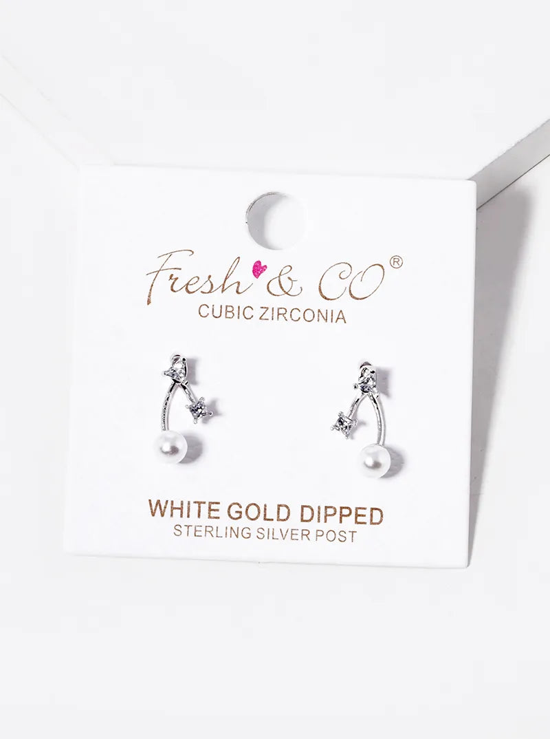 18K-Gold-Dipped Pearl Drop Earring Jackets