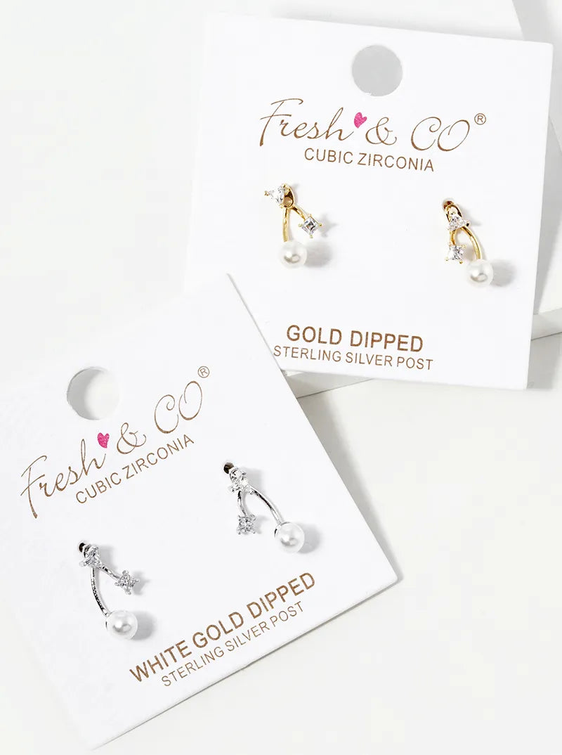 18K-Gold-Dipped Pearl Drop Earring Jackets