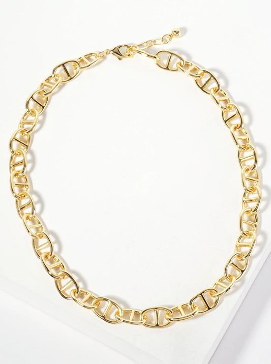 18K-Gold-Dipped Polished 17mm Mariner-Chain Necklace