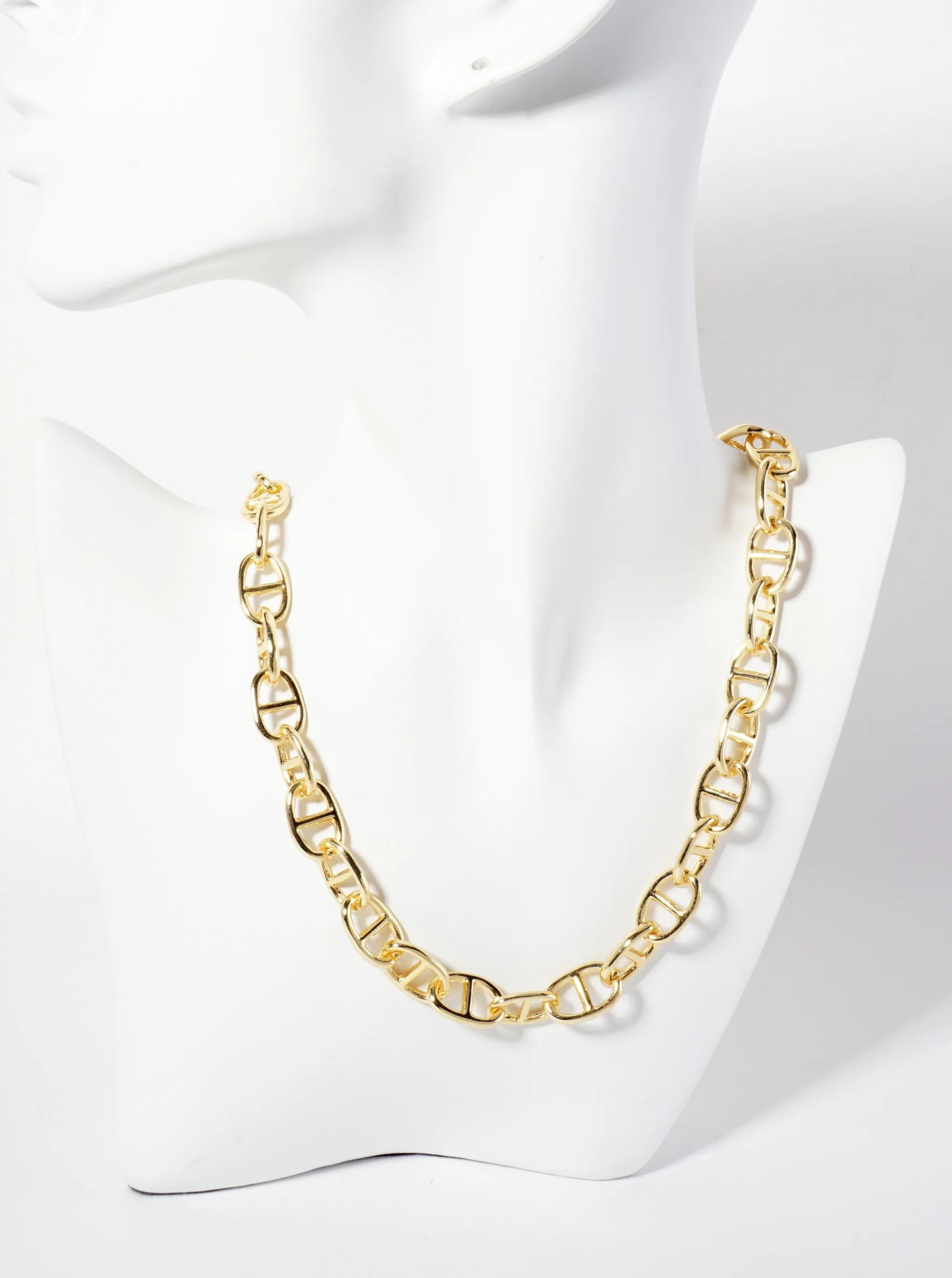 18K-Gold-Dipped Polished 17mm Mariner-Chain Necklace
