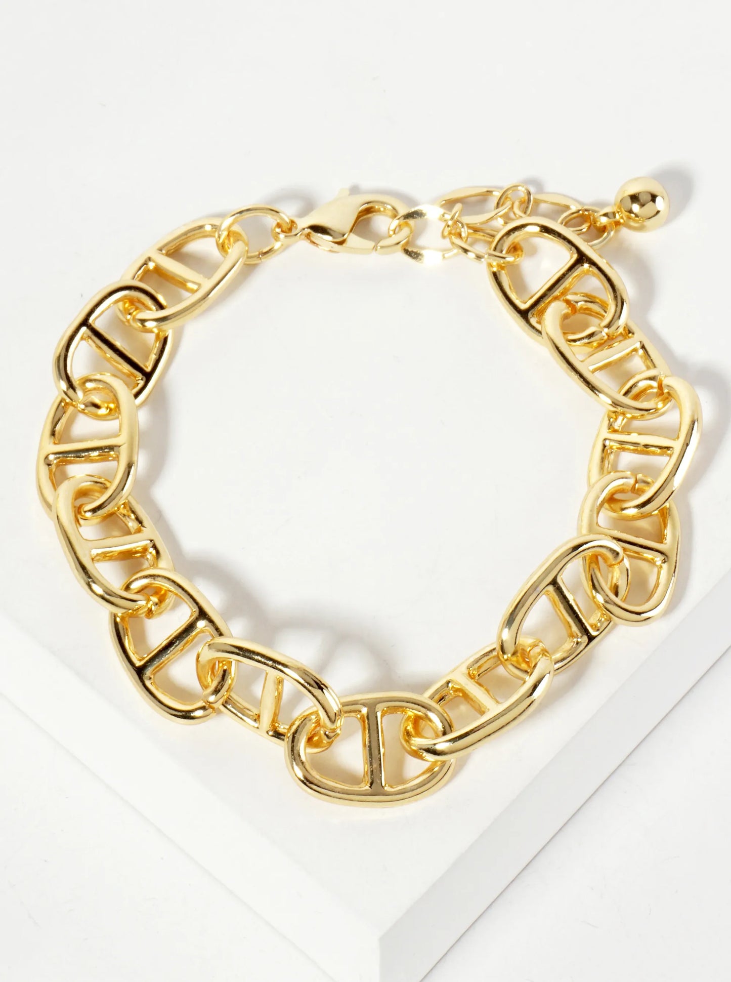 18K-Gold-Dipped Polished Brass 16mm Mariner-Chain Bracelet