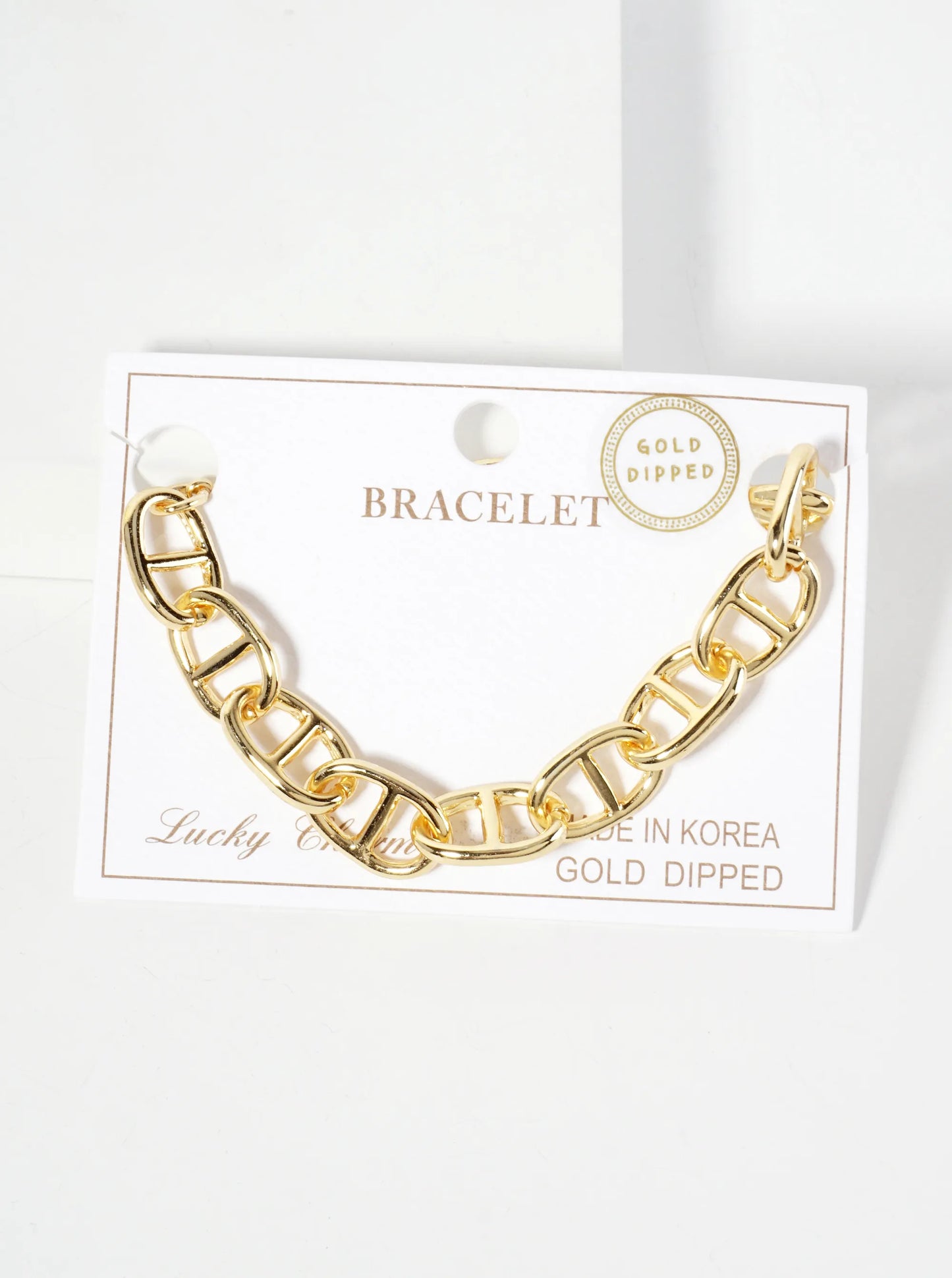 18K-Gold-Dipped Polished Brass 16mm Mariner-Chain Bracelet