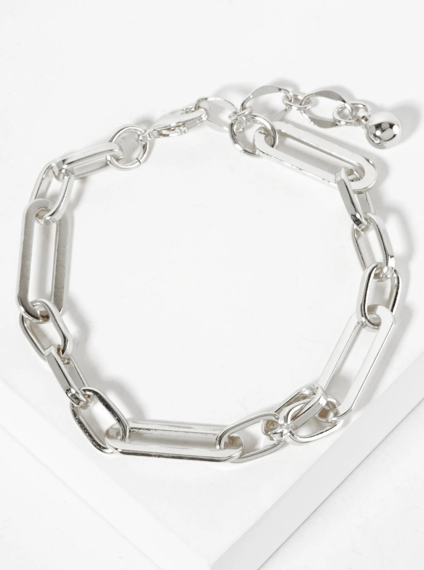 18K-Gold-Dipped Polished Brass 20-10mm Chain Bracelet