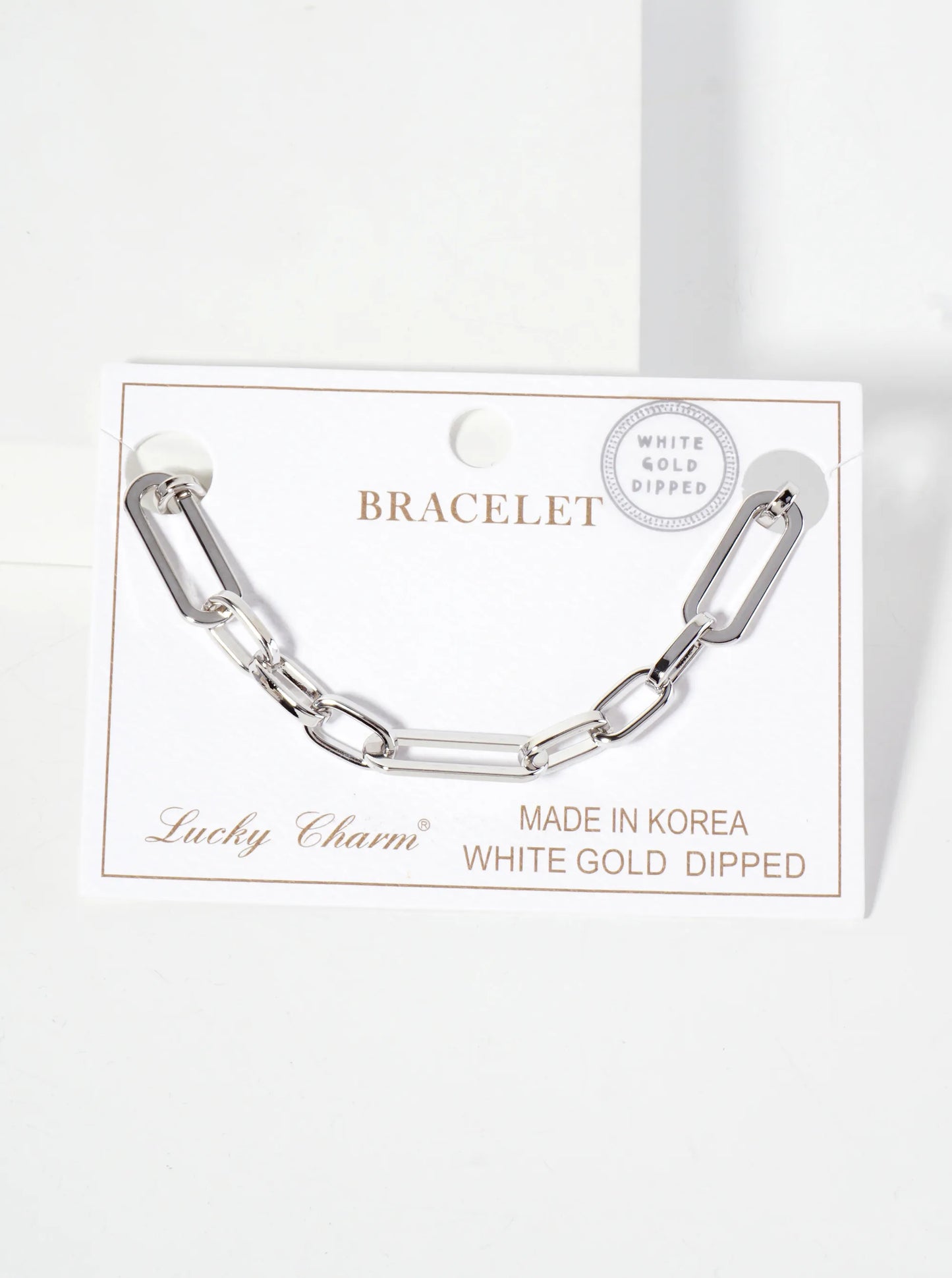18K-Gold-Dipped Polished Brass 20-10mm Chain Bracelet
