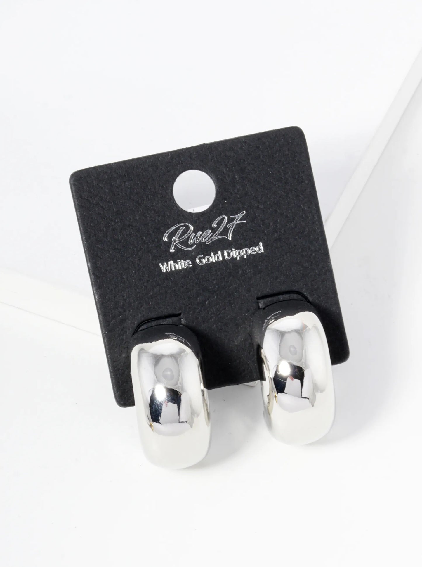 18K Gold Dipped Polished Brass 20mm Half Hoop Earrings